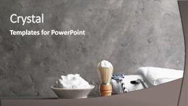  Presentation with men grooming - Cool new slides with men grooming - shaving accessories for man backdrop and a gray colored foreground