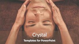  Presentation with reflexology foot massage spa foot - Slide deck consisting of soins - handsome man having massage background and a violet colored foreground