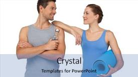  Presentation with young happy couple - Audience pleasing PPT theme consisting of men women athletic man - portrait of a happy fit backdrop and a teal colored foreground