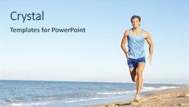  Presentation with fitness clothing - Slide deck consisting of young man in fitness clothing background and a sky blue colored foreground