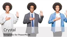  Presentation with afro hair salon - PPT theme having men honor - collage of young man background and a  colored foreground