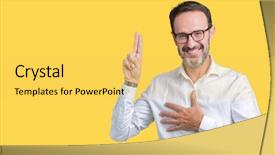  Presentation with elegant - Amazing PPT theme having men honor - handsome middle age elegant senior backdrop and a yellow colored foreground