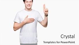  Presentation with casual young people - Slide deck having men honor - young handsome man wearing casual background and a white colored foreground