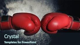  Presentation with boxing - PPT layouts consisting of men in boxing gloves background and a wine colored foreground