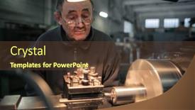  Presentation with glasses - Audience pleasing PPT theme consisting of men-in-glasses-looking backdrop and a tawny brown colored foreground