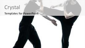  Presentation with debut men - Slides consisting of men-krav-maga-fighters-fighting background and a white colored foreground