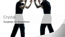  Presentation with military men - Slides with men-krav-maga-fighters-fighting background and a white colored foreground