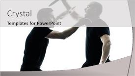  Presentation with visionary men - PPT theme with men-krav-maga-fighters-fighting background and a light gray colored foreground