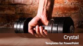  Presentation with trophy award hand holding - Audience pleasing presentation design consisting of male hand is holding metal backdrop and a tawny brown colored foreground