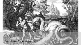  Presentation with dragon - PPT theme featuring men-of-cadmus-are-killed background and a light gray colored foreground