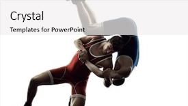  Presentation with wrestling - Slide set featuring men on isolated silhouette white background and a white colored foreground