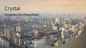  Presentation with beijing air pollution - Slides enhanced with men origen - beijing sunset cityscape background and a lemonade colored foreground