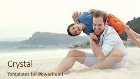  Presentation with father - Slide set featuring drawing tools rose and lily background and a  colored foreground.