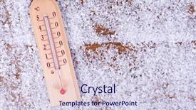  Presentation with snow - Presentation theme featuring men origen - thermometer in snow close-up background and a  colored foreground