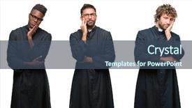  Presentation with christian - Theme consisting of men over isolated background thinking background and a  colored foreground