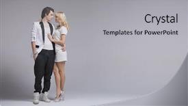  Presentation with gray - Presentation design consisting of men perfume - charming couple over gray background background and a light gray colored foreground