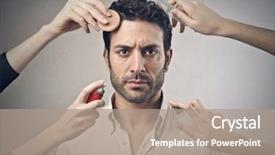  Presentation with perfume - Presentation having men perfume - man touched by four female background and a coral colored foreground