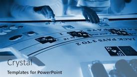  Presentation with blackjack - Slide set enhanced with men-playing-blackjack background and a light blue colored foreground