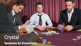  Presentation with poker - Audience pleasing slides consisting of men playing high stakes poker backdrop and a tawny brown colored foreground