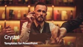 Presentation with 3d men - Presentation design with men playing poker in gentlemen background and a tawny brown colored foreground