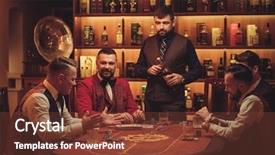  Presentation with poker - PPT theme having men playing poker in gentlemen background and a tawny brown colored foreground