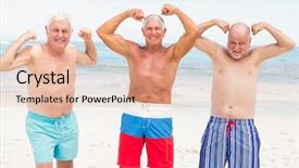  Presentation with visionary men - Presentation theme with men posing with their muscle background and a  colored foreground