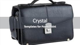  Presentation with black men - PPT theme consisting of men's black leather handbag isolated on white background and a dark gray colored foreground