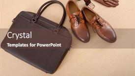  Presentation with fashion accessories - Beautiful PPT layouts featuring men's casual fashion apparel and accessories on wooden backdrop and a tawny brown colored foreground