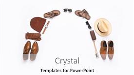  Presentation with fashion accessories - Presentation design consisting of men's casual outfit men's fashion accessories on white background flat lay background and a pink colored foreground