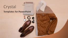  Presentation with fashion accessories - Audience pleasing slide deck consisting of men-s-casual-outfit-men backdrop and a soft green colored foreground
