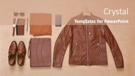  Presentation with fashion accessories - Audience pleasing PPT layouts consisting of men-s-casual-outfit-men backdrop and a coral colored foreground