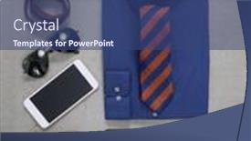  Presentation with accessories - Cool new presentation theme with men-s-casual-outfits backdrop and a ocean colored foreground