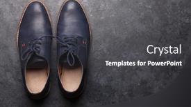  Presentation with men shoes - Presentation theme enhanced with men-s-classic-shoes background and a dark gray colored foreground