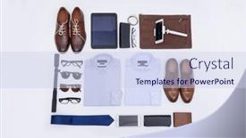  Presentation with men shoes - Presentation theme having men-s-clothes-with-brown background and a sky blue colored foreground