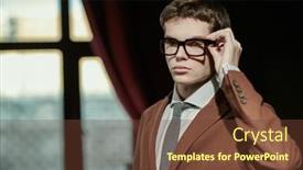  Presentation with luxury fashion - Slide set enhanced with men-s-fashion-a-portrait background and a tawny brown colored foreground