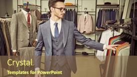  Presentation with fashion - Theme featuring men-s-fashion-business-style background and a tawny brown colored foreground