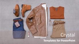  Presentation with fashion accessories - Presentation theme consisting of men-s-fashion-casual-outfits background and a coral colored foreground