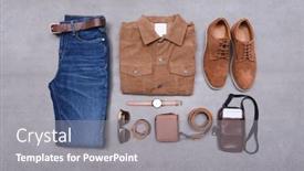  Presentation with fashion accessories - Audience pleasing presentation theme consisting of men-s-fashion-casual-outfits backdrop and a gray colored foreground