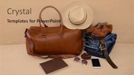  Presentation with fashion accessories - Slide set with men-s-fashion-casual-outfits background and a coral colored foreground