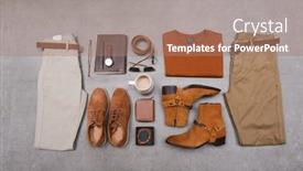  Presentation with fashion accessories - Amazing presentation design having men-s-fashion-clothes backdrop and a coral colored foreground
