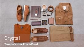  Presentation with fashion accessories - Presentation theme enhanced with men-s-fashion-clothes background and a red colored foreground