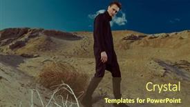  Presentation with skies - Colorful theme enhanced with men-s-fashion-full-length backdrop and a tawny brown colored foreground