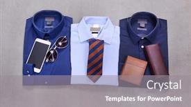  Presentation with fashion accessories - Amazing presentation theme having men-s-fashion-shirts backdrop and a gray colored foreground