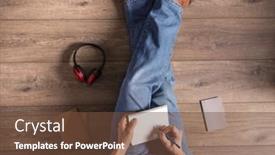  Presentation with hand holding pencil - PPT layouts with men-s-hand-holding-pencil background and a tawny brown colored foreground