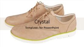  Presentation with men shoes - PPT theme consisting of men's shoes isolated on white background and a coral colored foreground