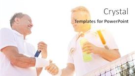  Presentation with court - PPT theme enhanced with men-shaking-hands-while-standing background and a white colored foreground