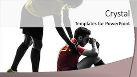  Presentation with football competition - Audience pleasing slides consisting of men soccer player playing football backdrop and a white colored foreground