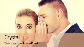  Presentation with secret - Amazing slide set having men whispering secret to his backdrop and a  colored foreground