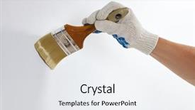  Presentation with paint roller - Presentation enhanced with men with brush background and a  colored foreground