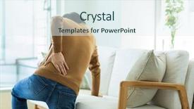  Presentation with low back - Cool new PPT theme with upper room - middle age men with low backdrop and a sky blue colored foreground